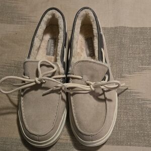 Cole Haan Women's Tan Suede Boat Shoes